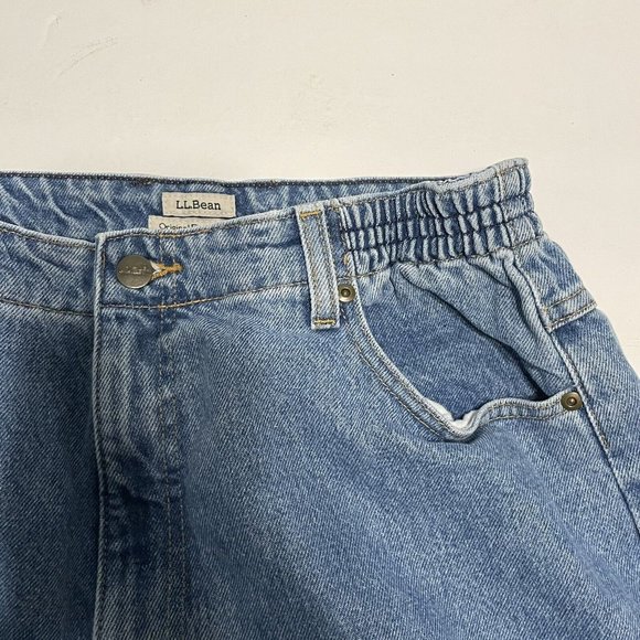 Vintage 90s LL Bean Jeans 16 X 29” Blue High Waist Mom Relaxed Elastic Waist - Picture 5 of 7